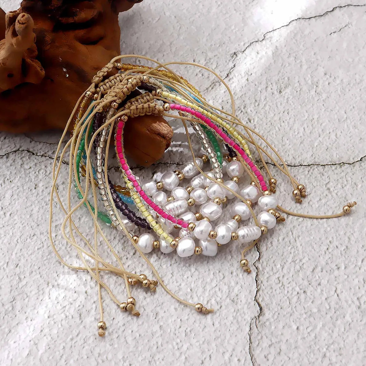 Fashion Irregular Imitation Pearl Beaded Plating Bracelets