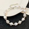 Fashion Irregular Imitation Pearl Bracelet With Starfish Shell Design Electroplated For Women Summer Beach Ocean Series