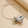 Fashion Irregular Metallic Petal Alloy Flower Collarbone Necklace With Electroplating Treatment