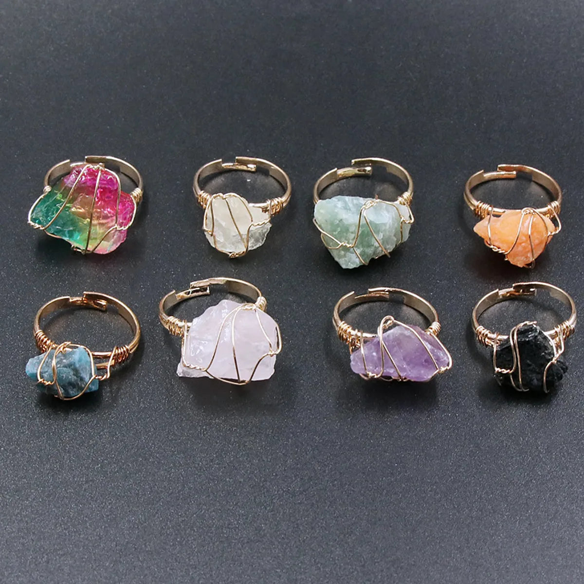 Fashion Irregular Natural Stone Open Ring 1 Piece