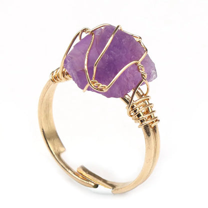 Fashion Irregular Natural Stone Open Ring 1 Piece