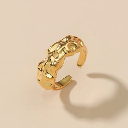 Fashion Irregular Solid Color Copper Plating 18k Gold Plated Open Ring