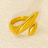 Fashion Irregular Titanium Steel Ring With Geometric Pattern And Electroplating Treatment