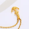 Fashion Jewelry Alloy 24K Gold Plated Cold Style Cross Anchor Pendant