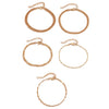 Fashion Jewelry Alloy Multilayer Metal Chain Geometric Snake Chain Beach Anklet Fivepiece Set For Women