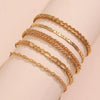 Fashion Jewelry Alloy Multilayer Metal Chain Geometric Snake Chain Beach Anklet Fivepiece Set For Women