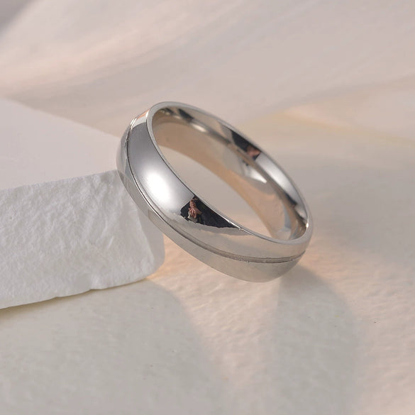 Fashion Jewelry Couples Ring Titanium Steel Geometric Style Seiko
