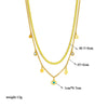 Fashion Jewelry Doublelayered Titanium Steel Star Shell Hollow Eye Pendant Clavicle Necklace Geometric Electroplated