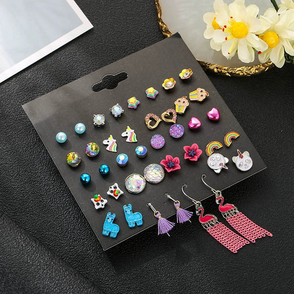 Fashion Jewelry Earrings Set Alloy Imitation Zircon Peach Heart Diamond Earrings For Women