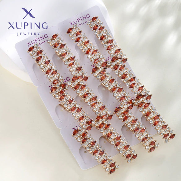 Fashion Jewelry Gold Plated Earrings For Women Geometric Shape Flower Design Electroplated Highend