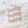 Fashion Jewelry Gold Plated Earrings For Women Geometric Shape Flower Design Electroplated Highend