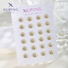 Fashion Jewelry Gold Plated Earrings For Women Geometric Shape Flower Design Electroplated Highend