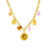 Fashion Jewelry Necklace Stainless Steel Gold Plated With Butterfly And Camellia Flower Elements