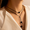 Fashion Jewelry Plastic And Resin Braided Rope Beaded Double Multi Layer Geometric Simple Necklace