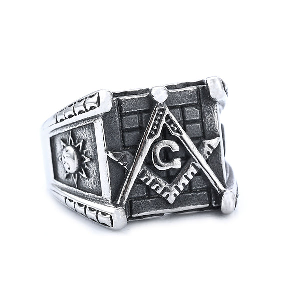 Fashion Jewelry Retro Personality Stainless Steel Rings With Letters Numbers Text Electroplating