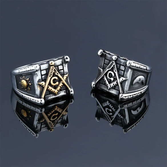 Fashion Jewelry Retro Personality Stainless Steel Rings With Letters Numbers Text Electroplating