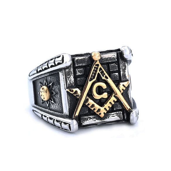 Fashion Jewelry Retro Personality Stainless Steel Rings With Letters Numbers Text Electroplating
