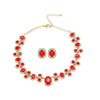 Fashion Jewelry Rhinestone Inlay Women's Earrings And Necklaces Set