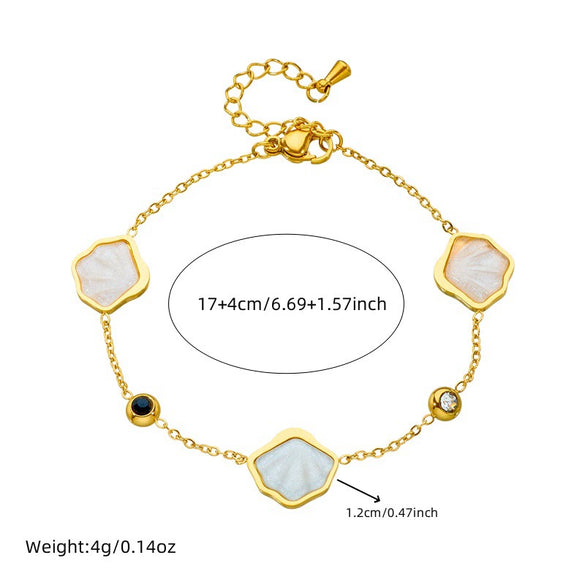 Fashion Jewelry Set Stainless Steel Chain Accessories With Ocean Life Pattern Electroplated For Women