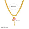 Fashion Jewelry Set Stainless Steel Gold Plated Heart Water Drop Bell Pendant Tassel For Women