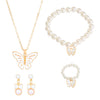 Fashion Jewelry Set With Imitation Pearl And Alloy Butterfly And Dragonfly Pattern Electroplated For Women