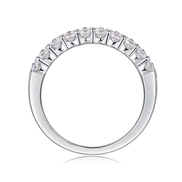 Fashion Jewelry Silver Geometric Moissanite Inlaid Ring For Women
