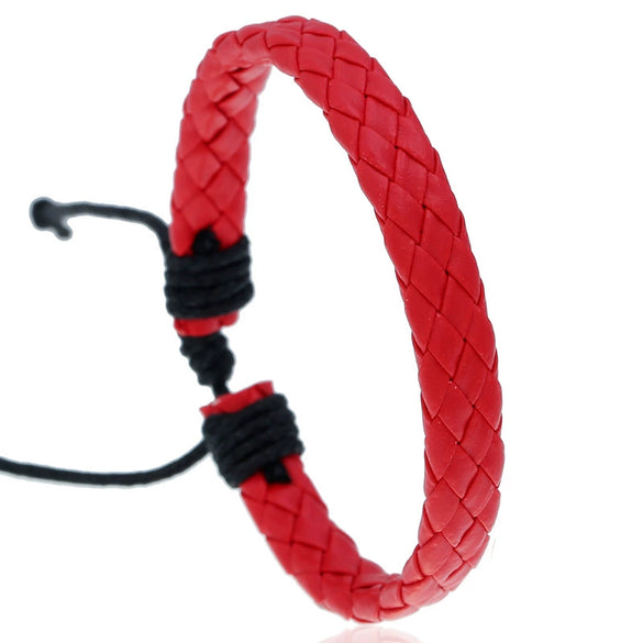Fashion Jewelry Simple Pull Adjustment Men's And Women's Leather Bracelet Woven Student Hand Rope