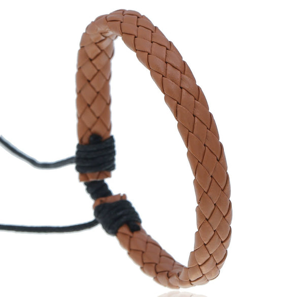 Fashion Jewelry Simple Pull Adjustment Men's And Women's Leather Bracelet Woven Student Hand Rope