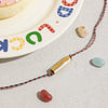 Fashion Jewelry Stainless Steel Bohemian Style Colorful Love Heart Stacked Necklace And Bracelet Electroplating