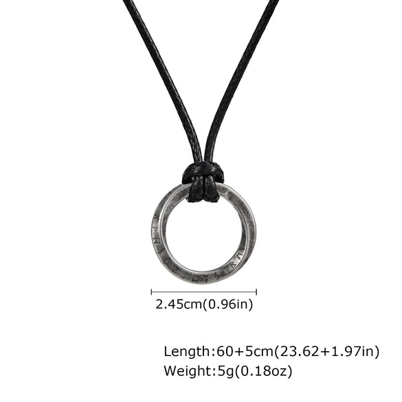 Fashion Jewelry Stainless Steel Geometric Viking Rune Mobius Pendant Necklace For Men