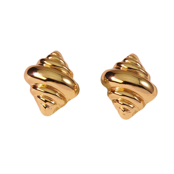 Fashion Jewelry Stainless Steel Ice Cream Shape Cow Horn Stud Conch Earrings For Women Seiko