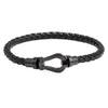 Fashion Jewelry Stainless Steel Leather Bracelet With U Shape Styling And Electroplating For Women