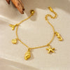 Fashion Jewelry Stainless Steel Marine Life Pendant With Electroplating Starfish Hippocampus Conch Accessories Chain