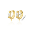 Fashion Jewelry Unisex Stainless Steel Gold Geometric Zircon Earrings With Electroplating