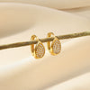 Fashion Jewelry Unisex Stainless Steel Gold Geometric Zircon Earrings With Electroplating