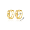 Fashion Jewelry Unisex Stainless Steel Gold Geometric Zircon Earrings With Electroplating