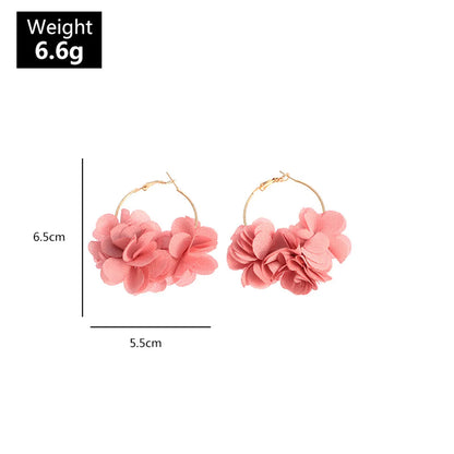 Fashion Flower Alloy No Inlaid Earrings