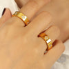 Fashion Jewelry Women's Fourleaf Clover Zircon 316L Stainless Steel Ring With Geometric Style And Electroplating