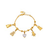 Fashion Jewelry Women's Geometric Stainless Steel 18K Gold Plated Cute Bracelet With Multiaccessories And Super Flash 5A Zircon