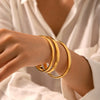 Fashion Joker Stainless Steel Gold Plated Cambered Buckle Bracelet Geometric Style Electroplating