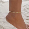 Fashion Joker Stainless Steel 18K Gold Plated Snake Bone Chain Anklet Jewelry For Women With Geometric Pattern