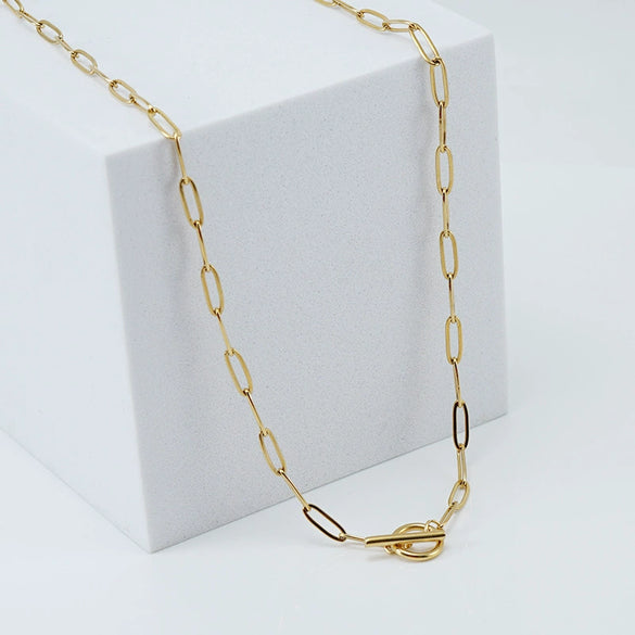 Fashion Joker Stainless Steel Otch Clasp Chain With Geometric Pattern And Electroplating Treatment Unisex Jewelry Chain