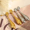 Fashion Joker 316L Stainless Steel Irregular Water Drops Electroplated Earrings For Women
