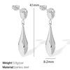 Fashion Joker 316L Stainless Steel Irregular Water Drops Electroplated Earrings For Women