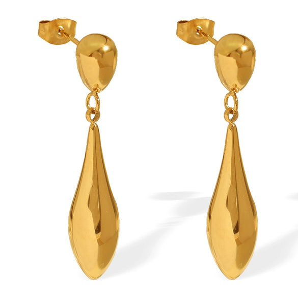 Fashion Joker 316L Stainless Steel Irregular Water Drops Electroplated Earrings For Women