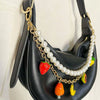 Fashion Key Chain Bag Pendant Copper Stripes For Women