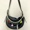 Fashion Key Chain Bag Pendant Copper Stripes For Women
