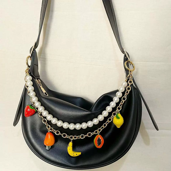 Fashion Key Chain Bag Pendant Copper Stripes For Women