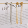 Fashion Knot Tassel Earrings With Snake Chain And Long Tassel Light Luxury Women's Stainless Steel Jewelry Geometric Shape Pvd Furnace Vacuum Real Gold Plated