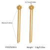 Fashion Knot Tassel Earrings With Snake Chain And Long Tassel Light Luxury Women's Stainless Steel Jewelry Geometric Shape Pvd Furnace Vacuum Real Gold Plated